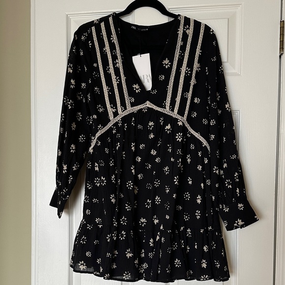 Zara Tops - Zara Black and Beige Dress